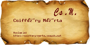 Csiffáry Márta névjegykártya